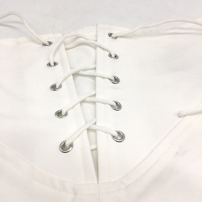 Neon Hart Leia Lace Tie Front White Mini Skirt Ladies Size Large NEW