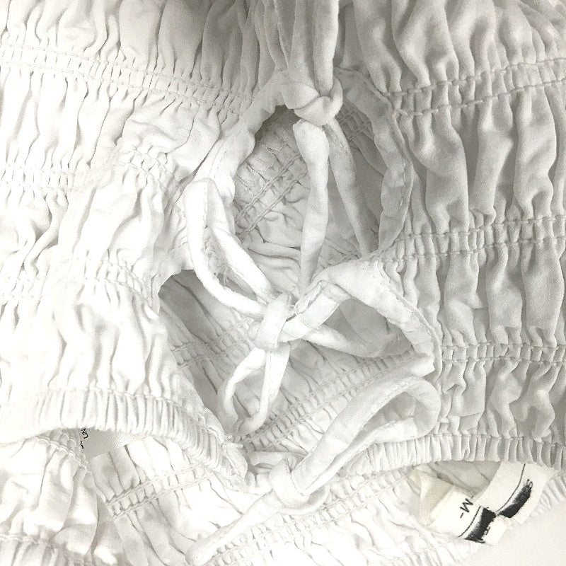 Subtitled Clara Tie Side White Shirred Midi Skirt Ladies Size Medium NEW