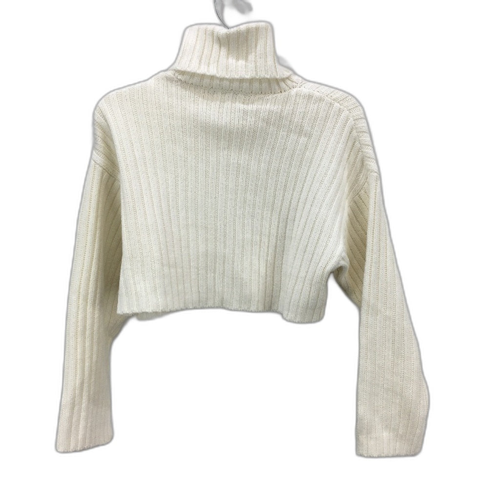 Subtitled Knitted Turtleneck Cropped Cream White Jumper Ladies Size XS NEW