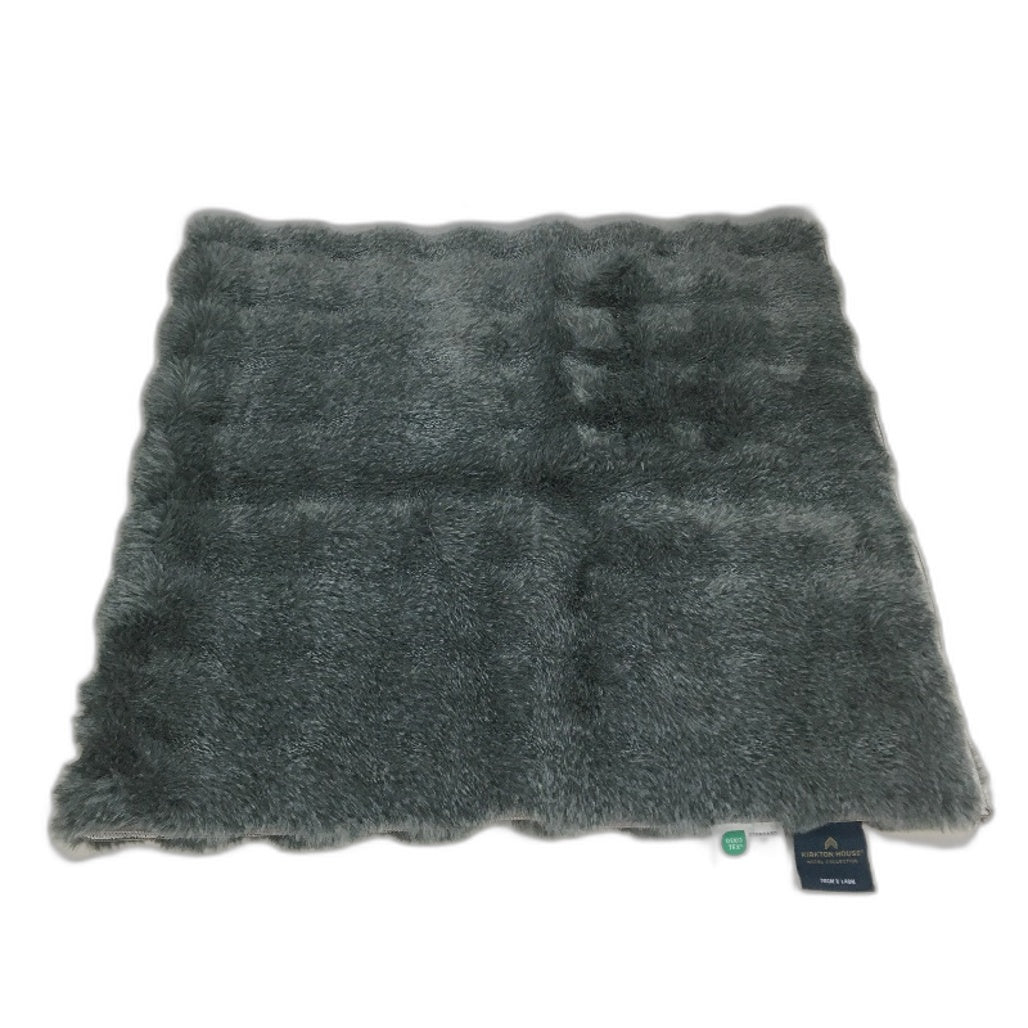 Kirkton House Grey Faux Fur Floor Rug Supersoft Mat 70cm x 1.4m