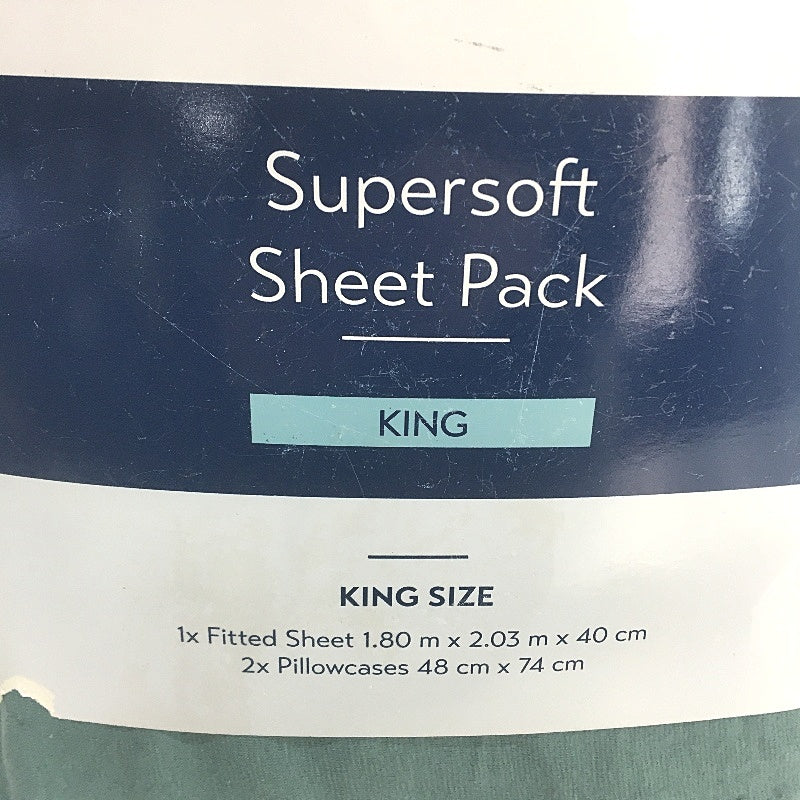 Kirkton House Green Supersoft Jersey Style Cotton Fitted Sheet Pack KING