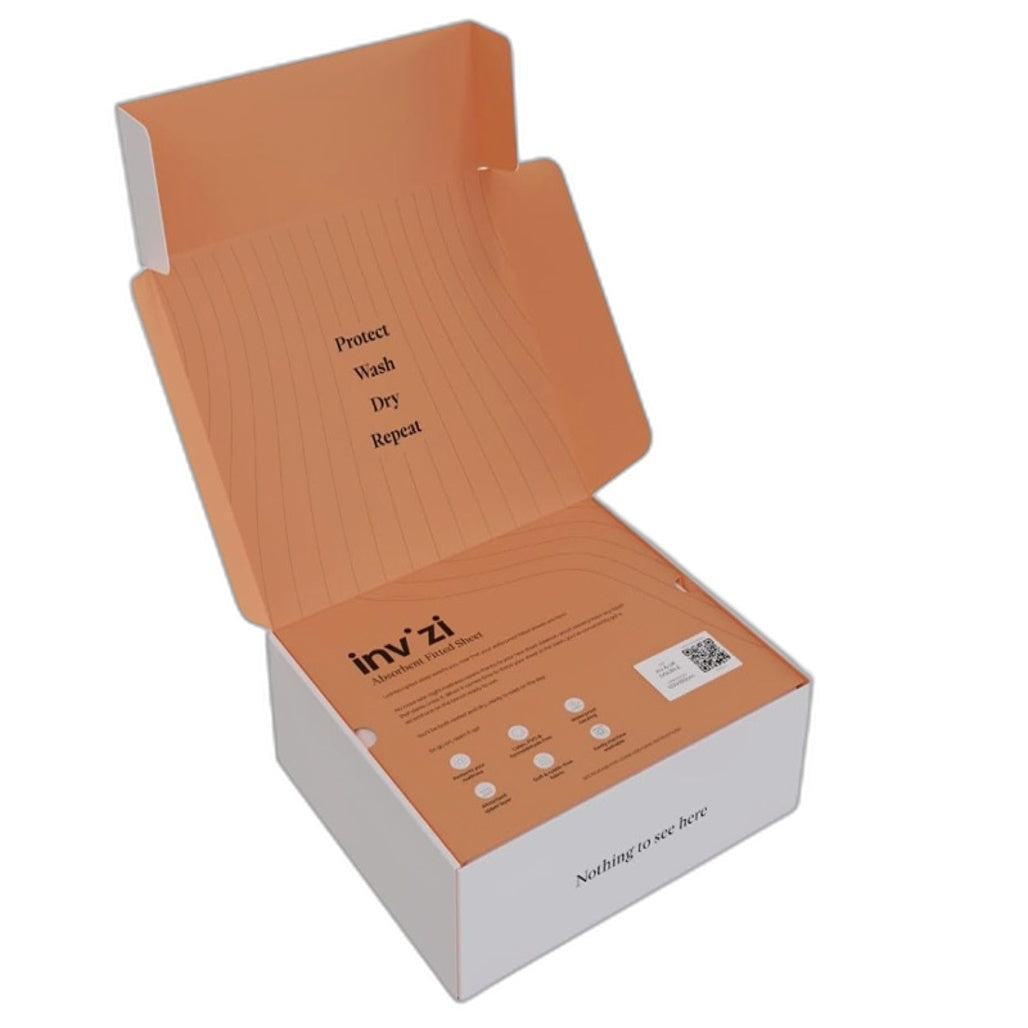 Invizi White Waterproof Fitted Sheet Soft Absorbent Washable Mattress Protector