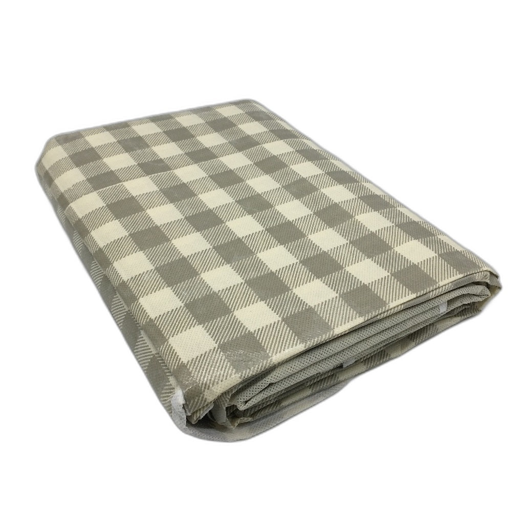Large Checkered Beach Tarp Blanket Portable Compact Picnic Mat Green & Beige