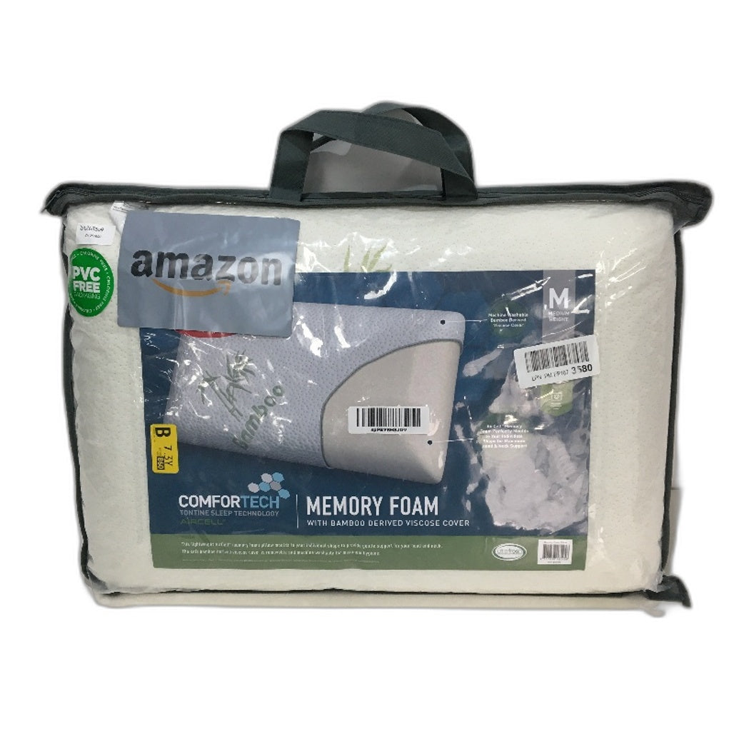 Tontine Comfortech Memory Foam Pillow Medium Height Firm Support Bamboo Cover