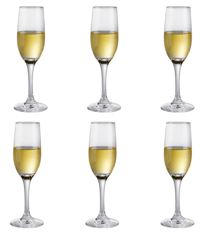 6 Pcs Stemmed Champagne Glasses Crystal Clear Sparkling Wine Glass Set