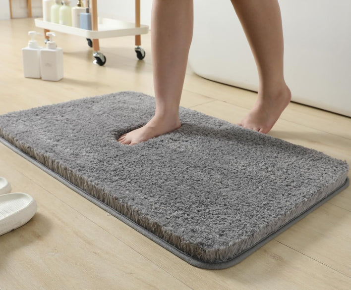 Bathroom Rug Grey Bath Mat Soft Non-Slip Absorbent 20 x 30 Inch