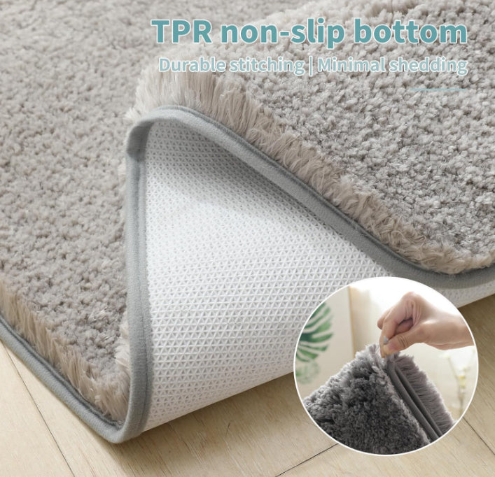 Bathroom Rug Grey Bath Mat Soft Non-Slip Absorbent 20 x 30 Inch