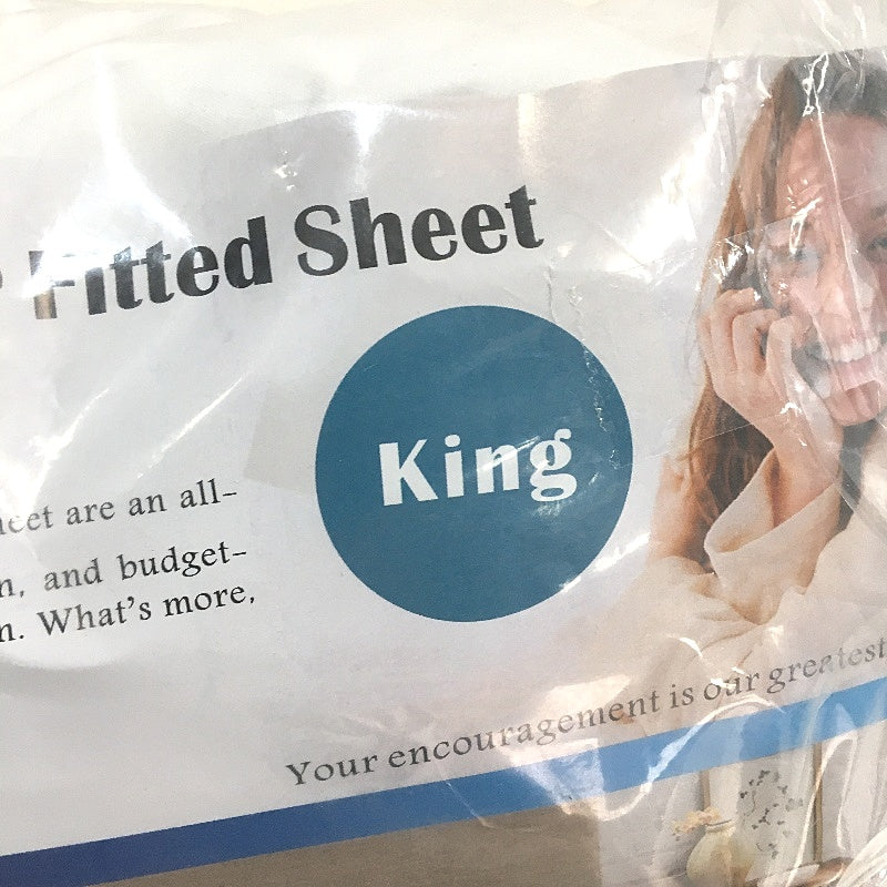 Premium Microfiber White Fitted Sheet Set x2 Pillowcases Soft KING