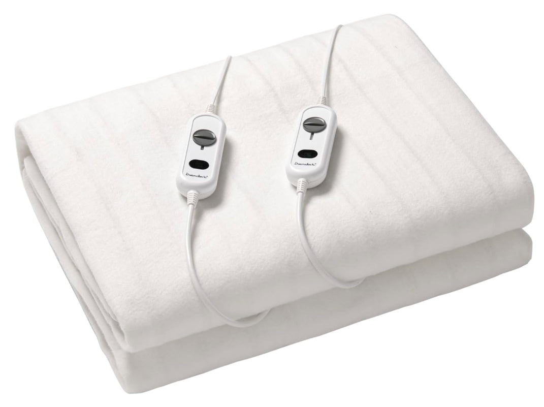 Dreamaker Dual Control Winter Essentials Electric Blanket White Flannel DOUBLE
