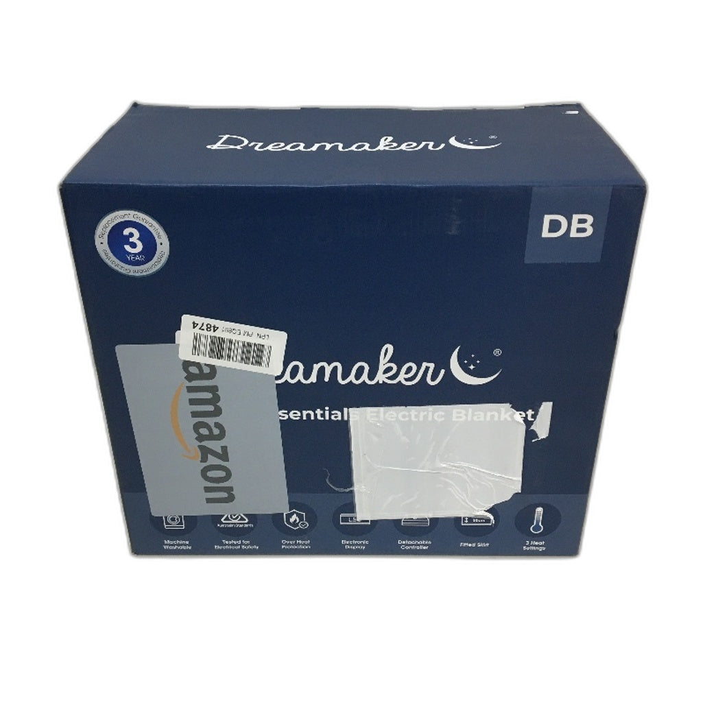 Dreamaker Dual Control Winter Essentials Electric Blanket White Flannel DOUBLE