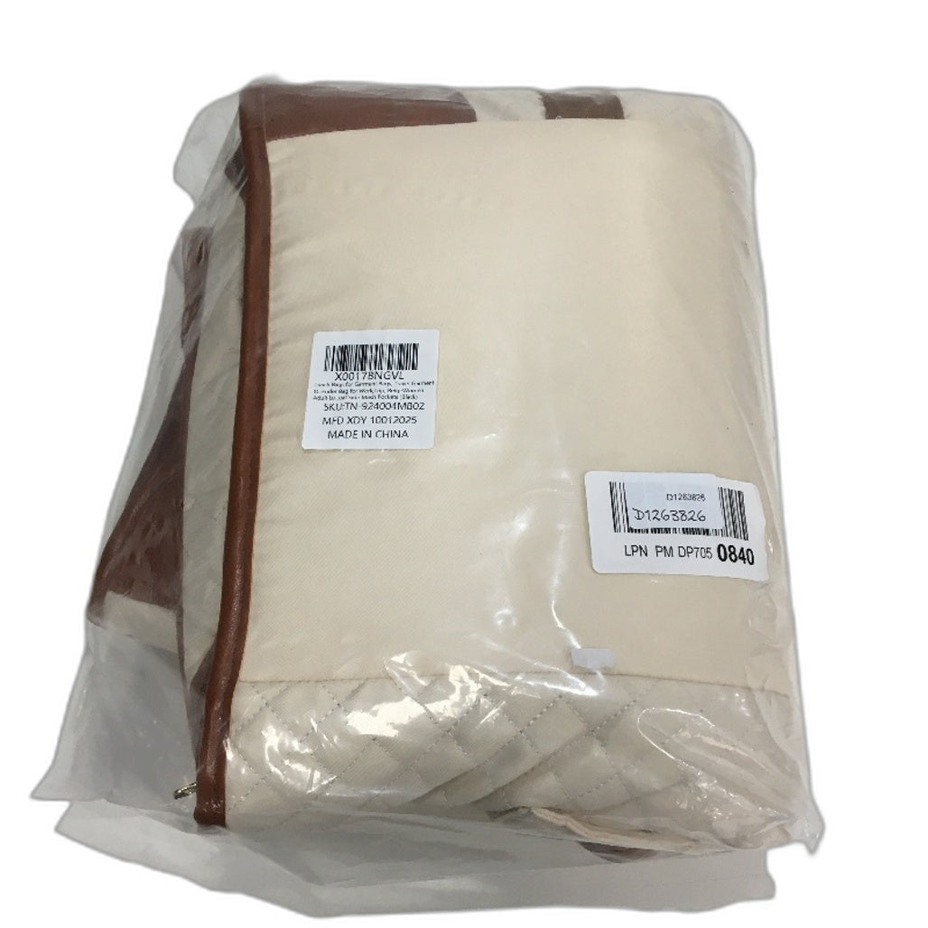 Lekeinchi Garment Bag Beige & Brown 3-In-1 Convertible Suit Travel Carry Bag