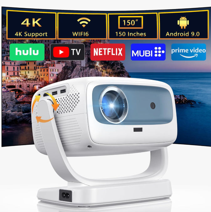 Dancieya 4K Support Projector R2 Mini Portable Home Projector Remote Control