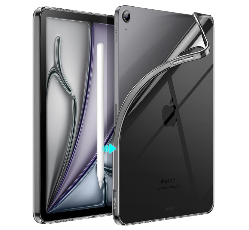 JETech Case For iPad Air 11-Inch Black Shockproof Tablet Cover Transparent