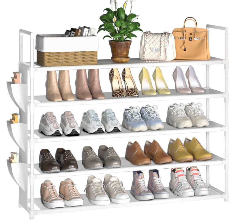 OYREL Shoe Rack 5 Tier Organiser Shoes Storage White Space Saver