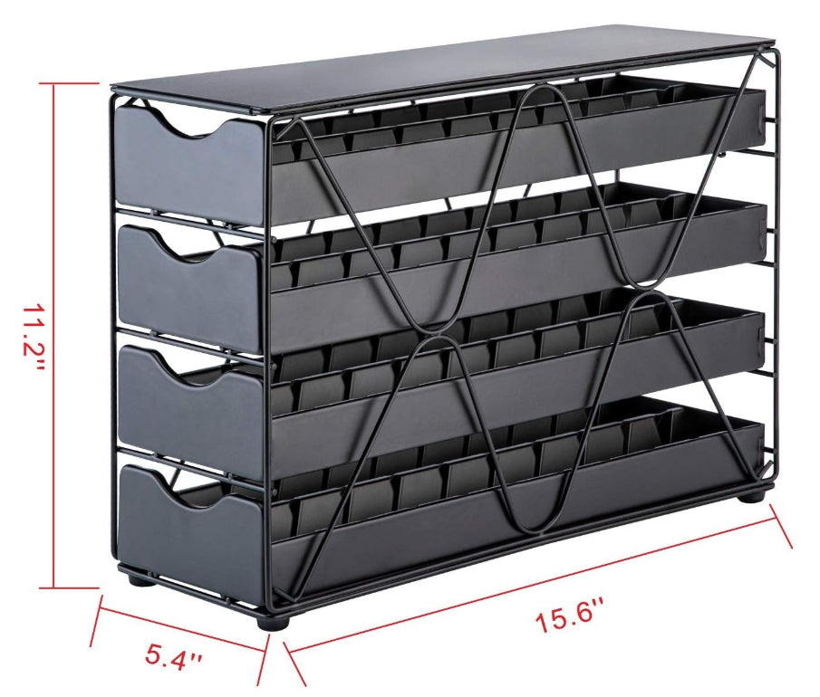 FlagShip 4 Tier Vertuo Nespresso Pod Holder Drawers Large 80 Pods Capacity