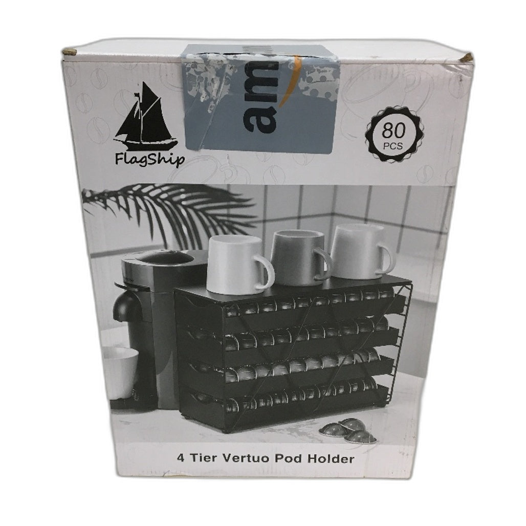 FlagShip 4 Tier Vertuo Nespresso Pod Holder Drawers Large 80 Pods Capacity