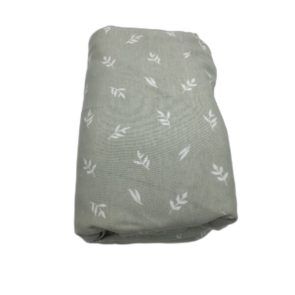 Keababies 2 Pack Organic Cotton Soft Jersey Crib Fitted Sheets Green & White NEW