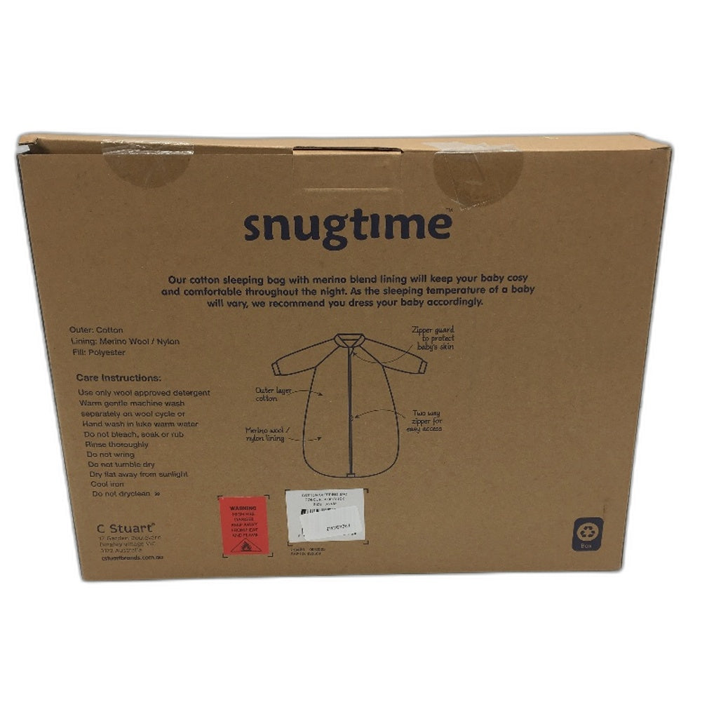 Snugtime Navy Blue Merino Wool Blend Infant Sleeping Bag With Arms Size 0-2 NEW