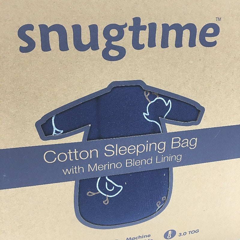 Snugtime Navy Blue Merino Wool Blend Infant Sleeping Bag With Arms Size 0-2 NEW