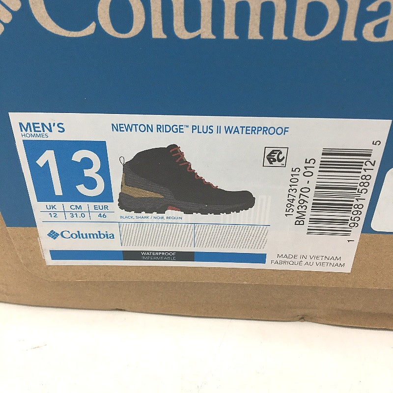 Columbia Black Newton Ridge Plus II Waterproof Breathable Boots Mens Size 13 NEW