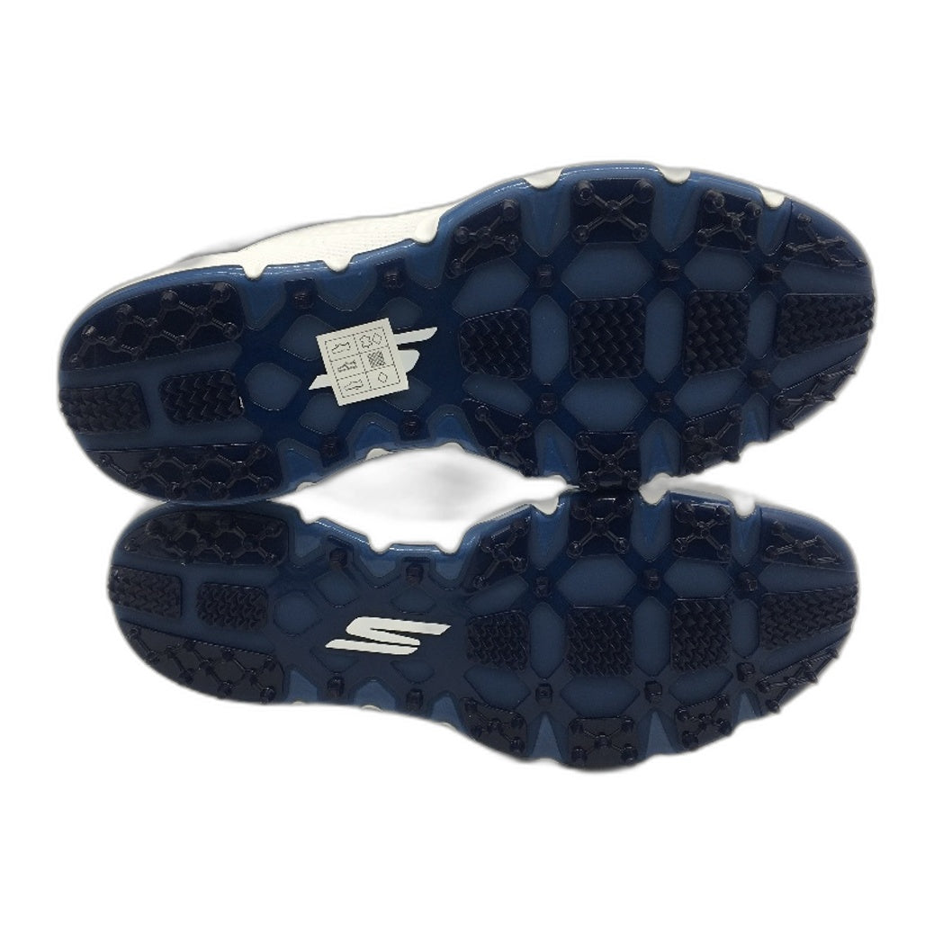 Skechers Go Golf Pro 6 SL Twist White Navy Leather Shoes Mens US 8.5 EU 42 NEW