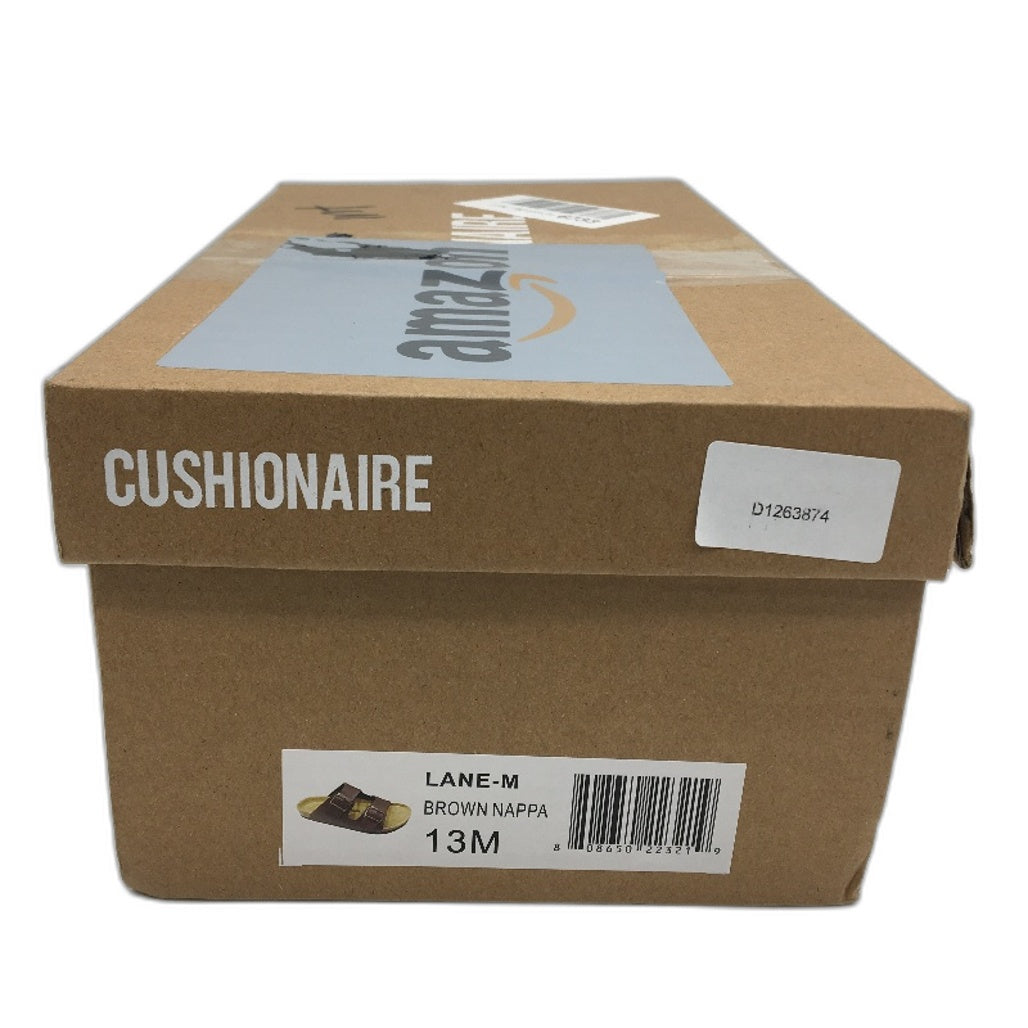 Cushionaire Brown Napa Lane Leather Strap Cork Sandal Shoe Size US 13 EU 46 NEW