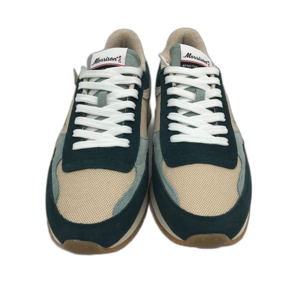 Morrison Detroit Faux Suede Green Tones Retro Sneakers Mens Size EU 41 NEW