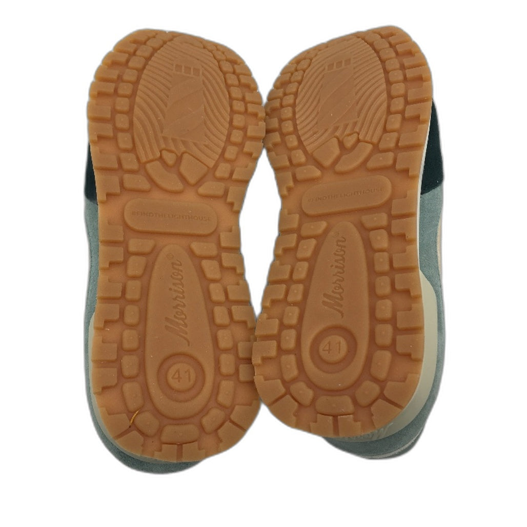 Morrison Detroit Faux Suede Green Tones Retro Sneakers Mens Size EU 41 NEW