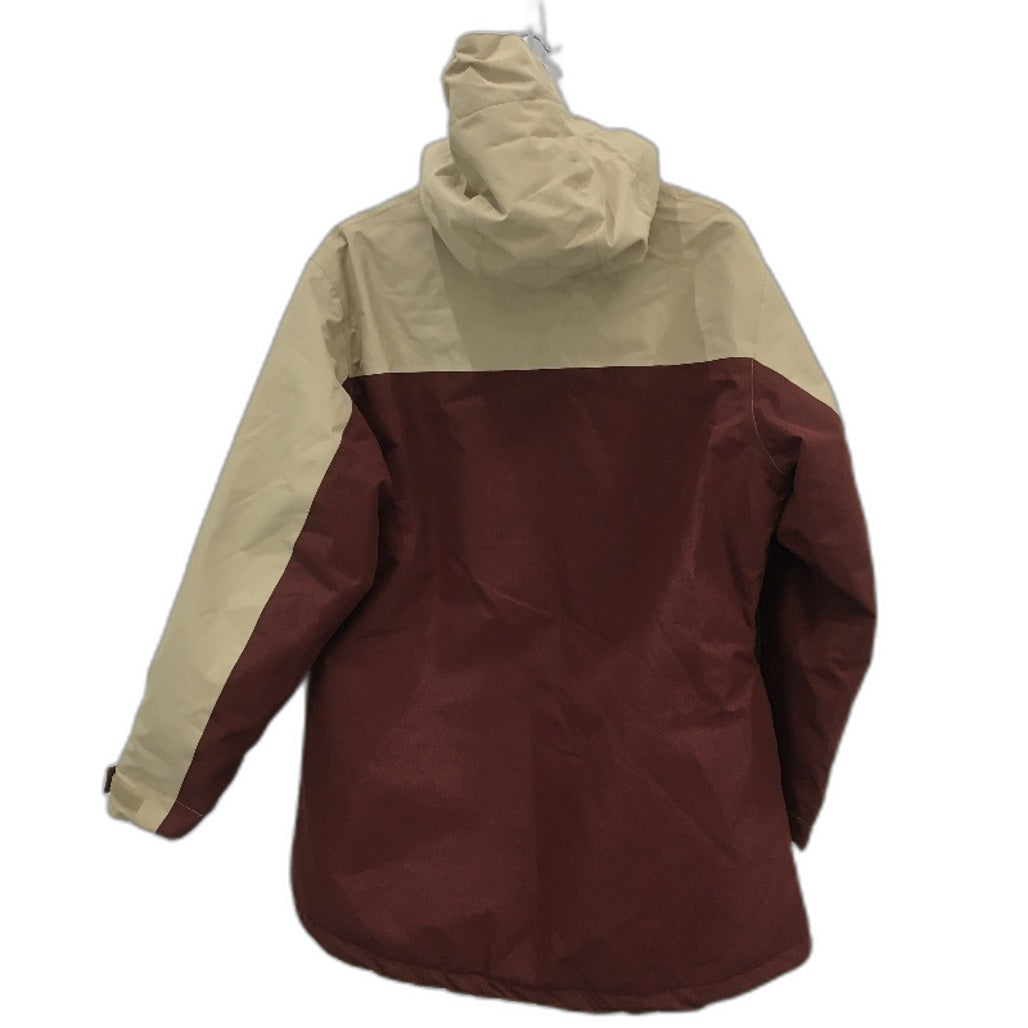 Crane Snow Extreme Burgandy Tan Water Resistant Winter Coat Ladies Size L NEW