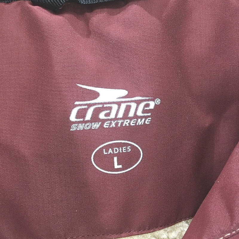 Crane Snow Extreme Burgandy Tan Water Resistant Winter Coat Ladies Size L NEW