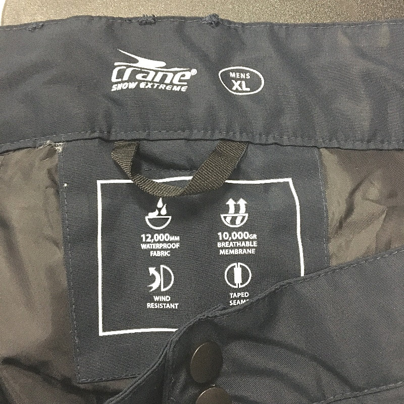 Crane Performance Waterproof Breathable Snowboard Pants Blk/Nvy Mens Size XL NEW