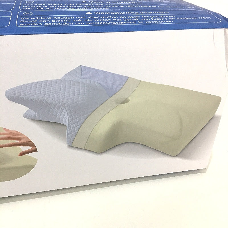 Homca Breathable Cervical Memory Foam Core Contour Neck Pillow White NEW