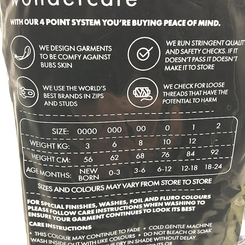 Bonds 2 Pack Navy Stripe & Lime Star Zip Wondersuits Pack 12-18 Months Sze 1 NEW