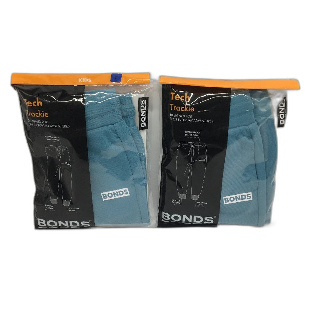 Bonds 2 Pack Cotton Blend Teal Tech Trackie Pants Pack Toddler Size 3 NEW