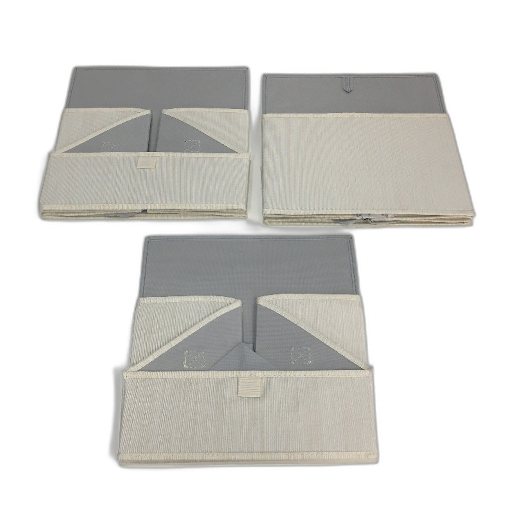StorageWorks 3 Pack Fabric Foldable Closet Storage Bins Trapezoid Shape NEW
