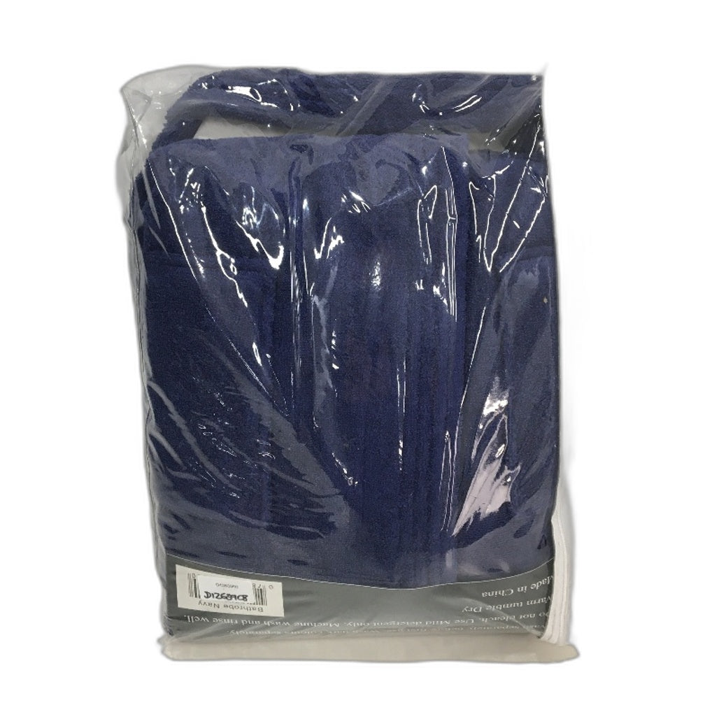 Softouch Navy Blue Cotton Toweling Bath Robe With Belt Tie Unisex Size S/M NEW