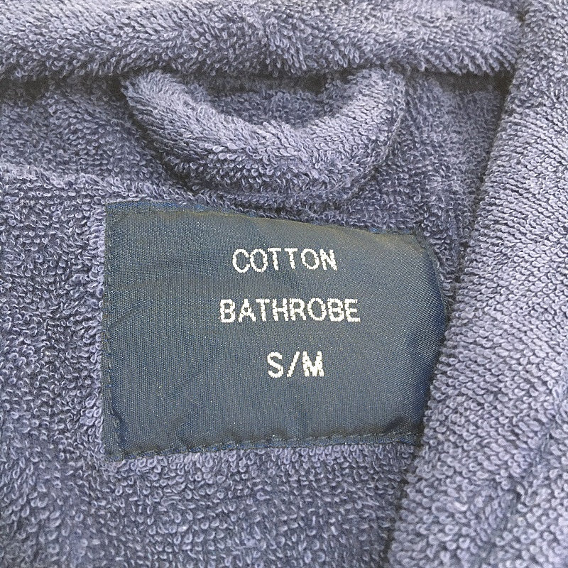 Softouch Navy Blue Cotton Toweling Bath Robe With Belt Tie Unisex Size S/M NEW