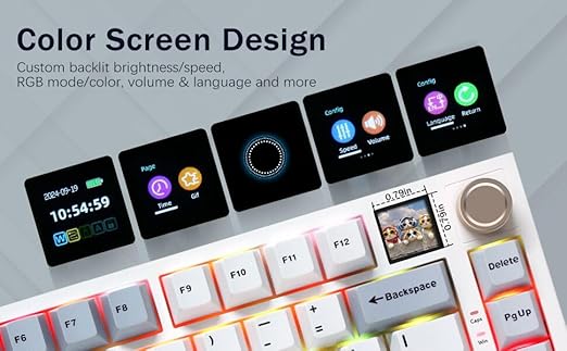 Huo Ji CQ082 75% Tri-Mode Linear Switch Mechanical Keyboard in Light Blue NEW