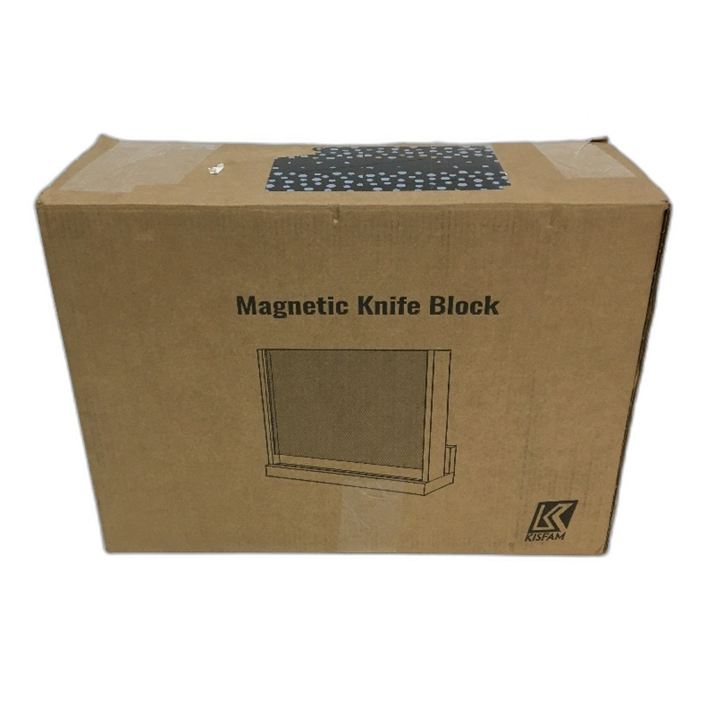 KISFAM Magnetic Wooden Knife Block Holder With Acrylic Protective Shield DEMO