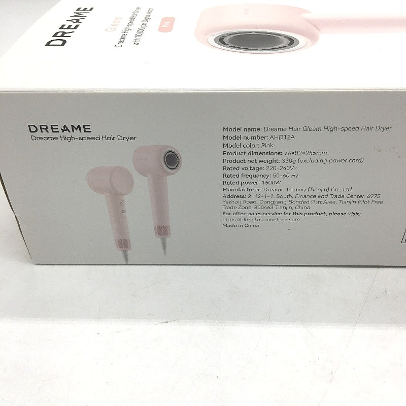 Dreame Gleam High Speed Hair Dryer with Magnetic Attachment in Pink DEMO