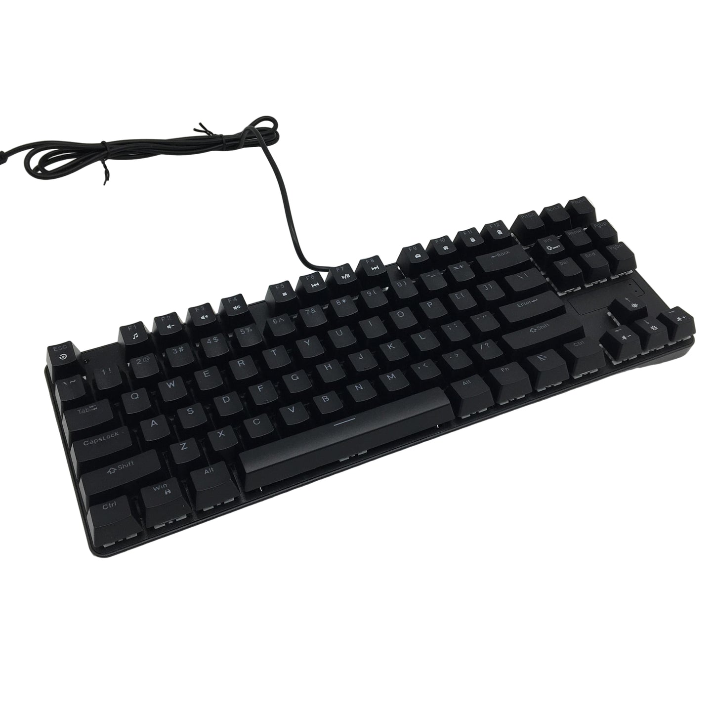 K87 87 Key Blue Switch Clicky RGB Ergonomic Black Mechanical Keyboard NEW