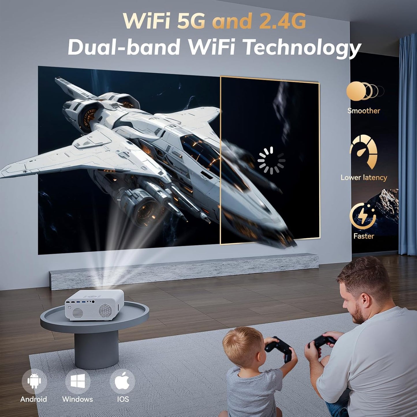 ZoomCat WhaleTV OS C12 4K Support 1080p BT Smart Home Netflix Projector DEMO