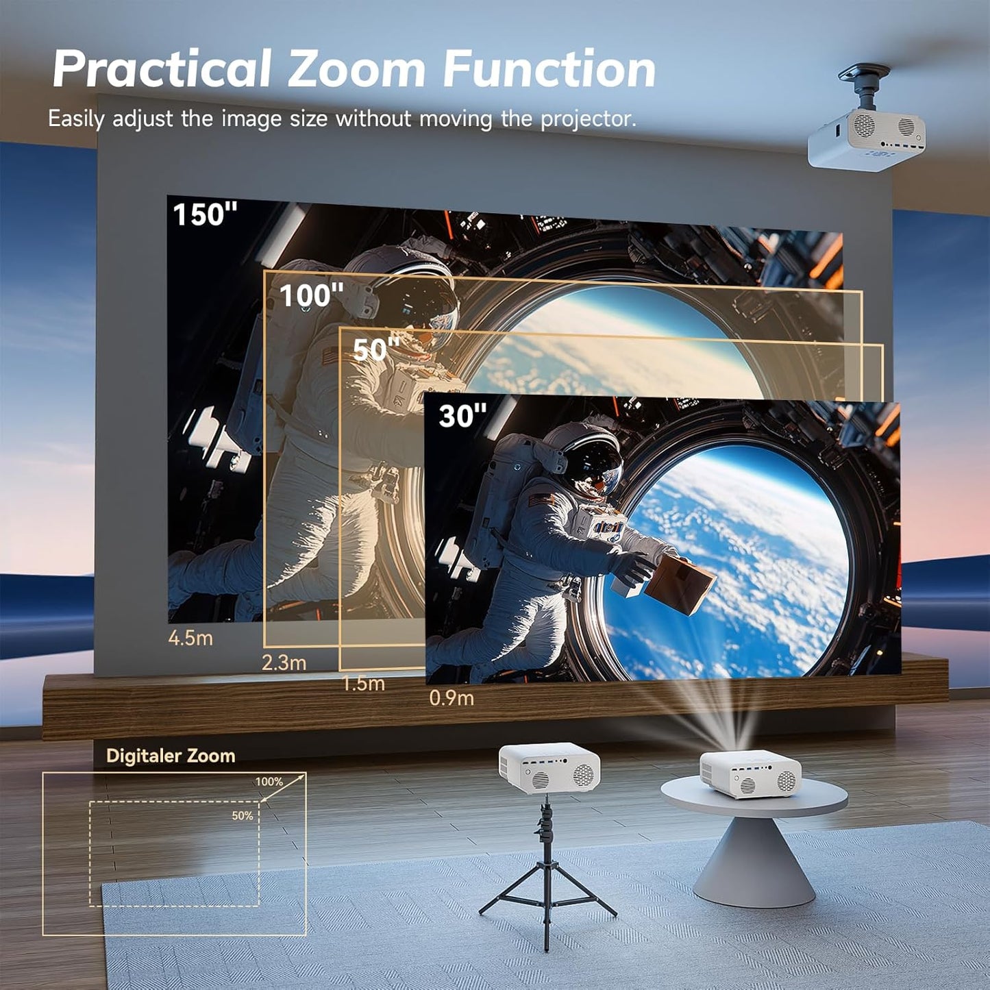 ZoomCat WhaleTV OS C12 4K Support 1080p BT Smart Home Netflix Projector DEMO