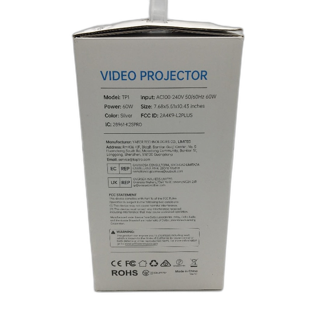 Toptro TP1 Dolby Audio 1080p 4k Support Bluetooth Smart Home Projector DEMO