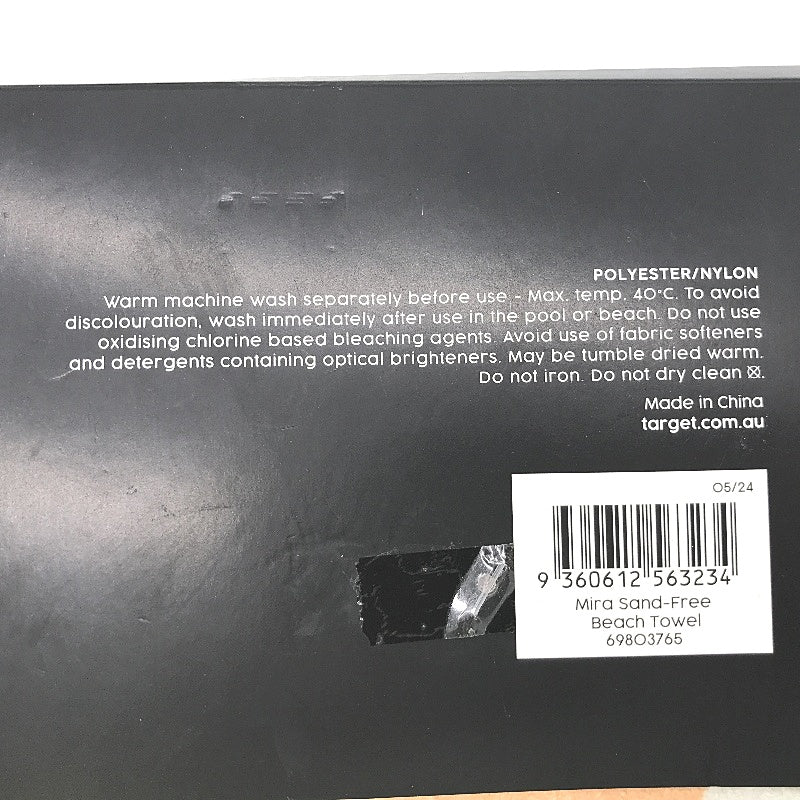 Mira-Sand Free Quick Drying Striped Beach Towel 86x160cm NEW