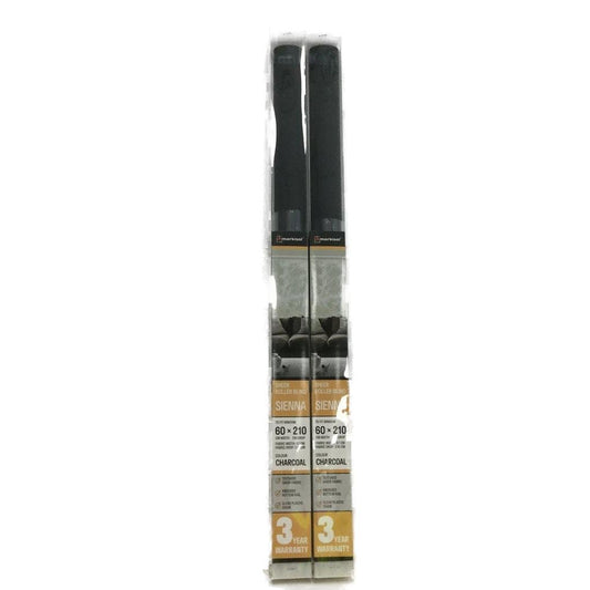 Markisol 2 Pack Sienna Sheer Roller Blinds Charcoal 60 x 210cm NEW