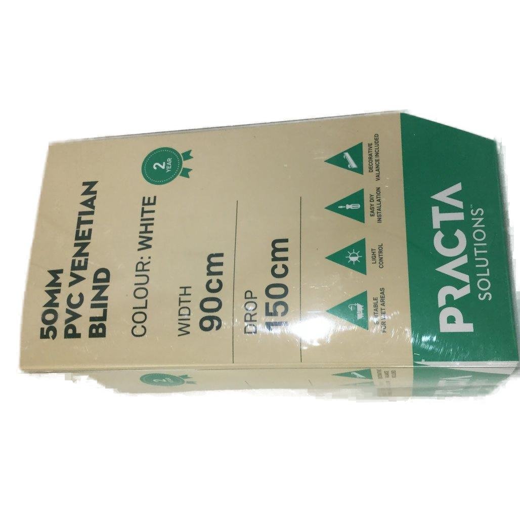 Practa Solutions 2 Pack White 50mm PVC Venetian Blinds 90 x 150cm NEW