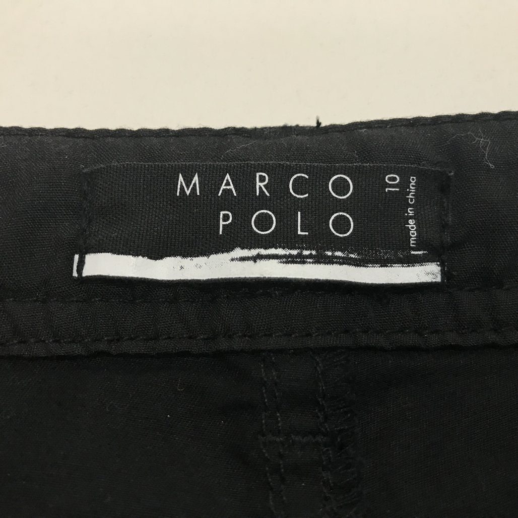 Womens Marco Polo Cotton Casual Black Trousers Size 10 NEW