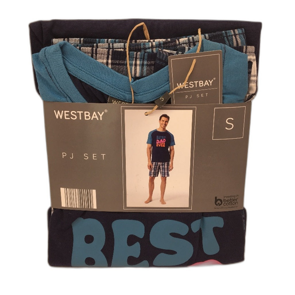 Westbay Mens Summer Short PJ Set 'Best Dad Ever' Size S NEW