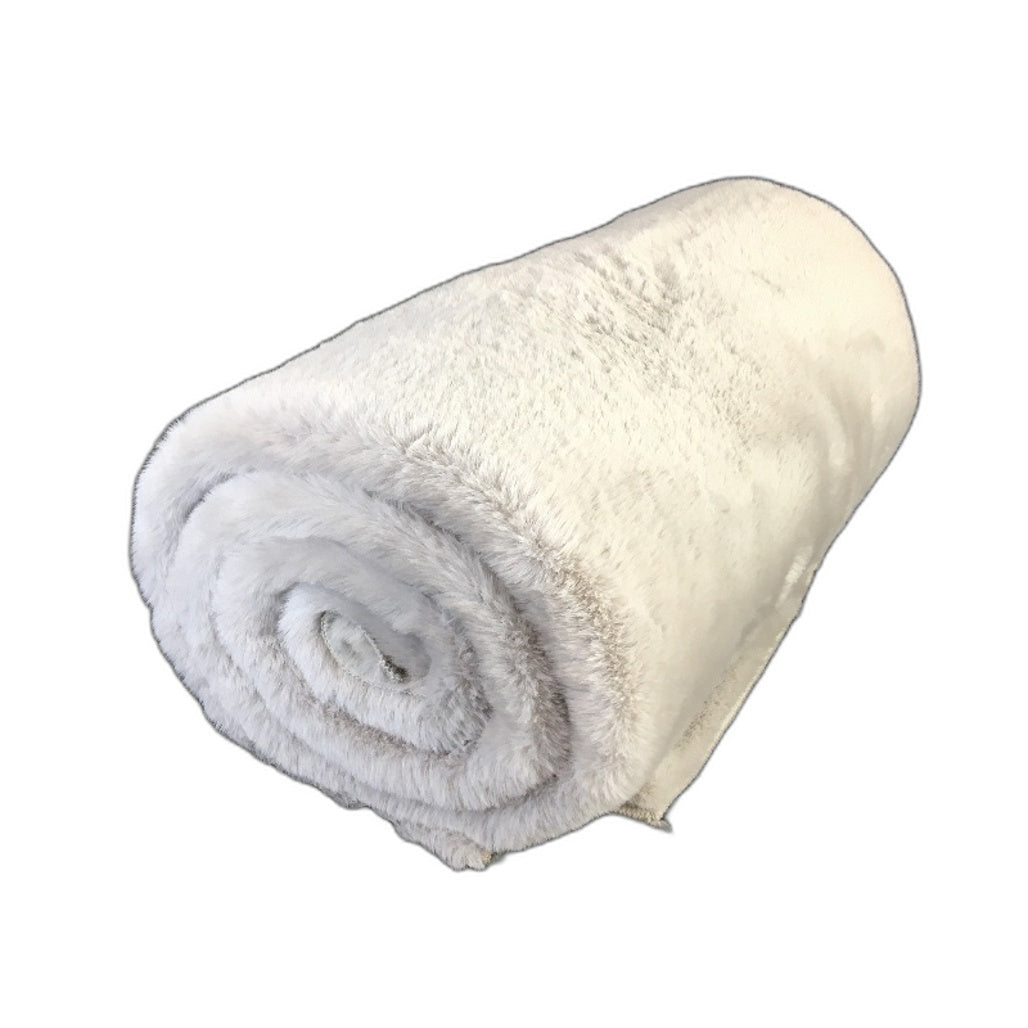 Kirkton House Super Soft Faux Rabbit Fur Plush Silver Grey Floor Rug NEW